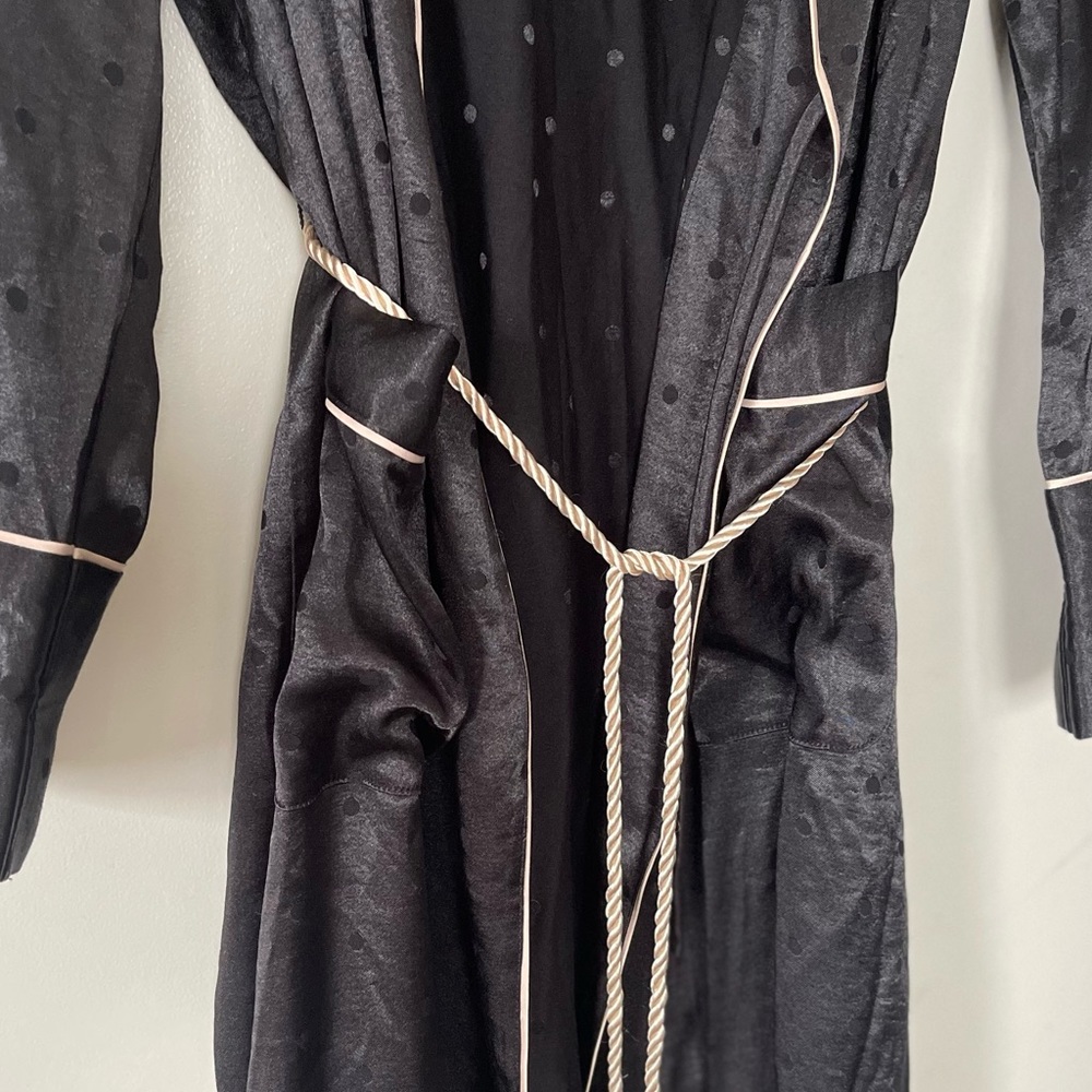 Victoria's Secret Black Tassel Tie Satin Robe - Picture 7 of 13